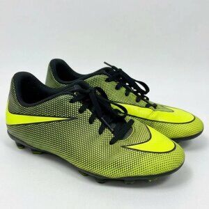 Nike Soccer Cleats Youth Size 5.5 JR Bravata II Black Volt Kids